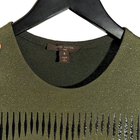 Louis Vuitton Resort 2016 Green Glitter Cut Out Sleeveless A-line Dress - Picture 4 of 10